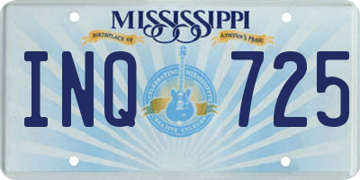 MS license plate INQ725