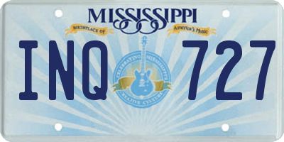 MS license plate INQ727