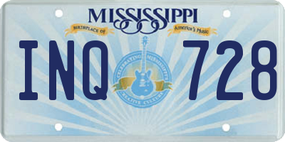 MS license plate INQ728