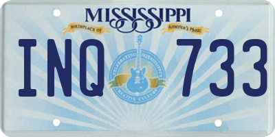 MS license plate INQ733