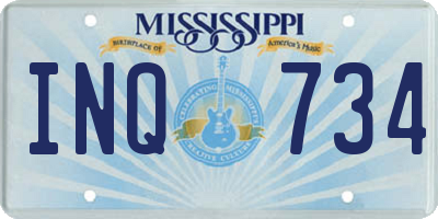 MS license plate INQ734