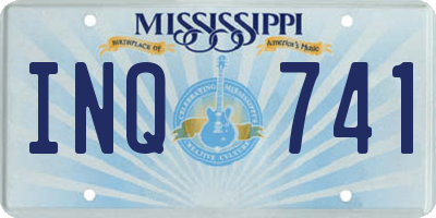 MS license plate INQ741