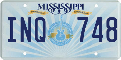 MS license plate INQ748