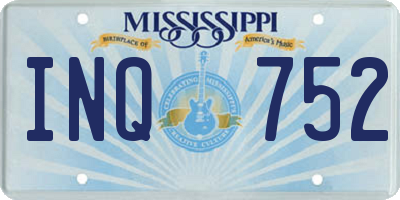 MS license plate INQ752