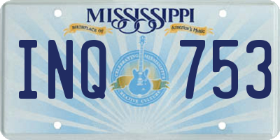 MS license plate INQ753