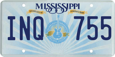 MS license plate INQ755