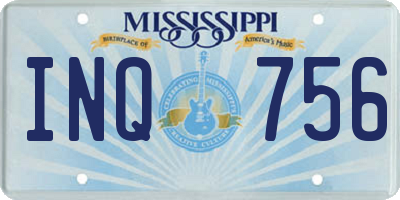 MS license plate INQ756