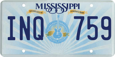 MS license plate INQ759