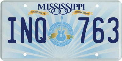 MS license plate INQ763