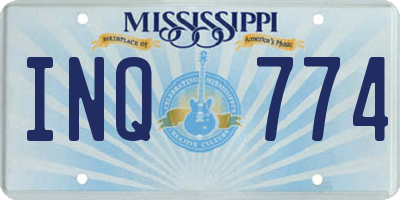 MS license plate INQ774