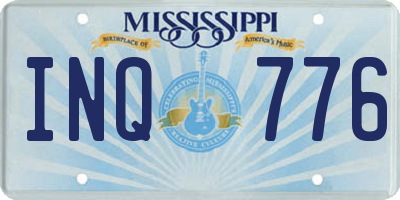 MS license plate INQ776