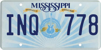 MS license plate INQ778