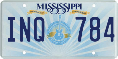 MS license plate INQ784