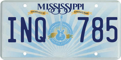 MS license plate INQ785