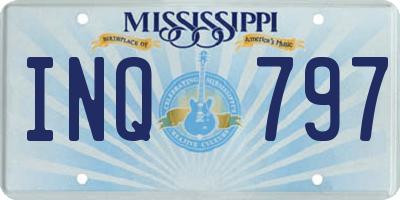 MS license plate INQ797
