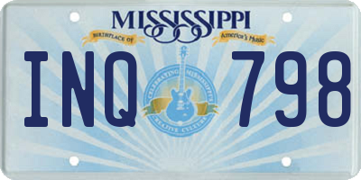 MS license plate INQ798