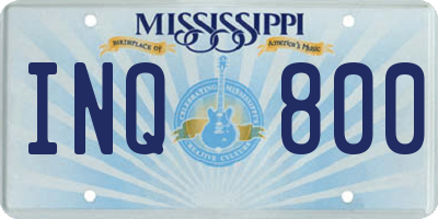 MS license plate INQ800