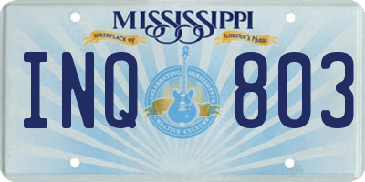 MS license plate INQ803