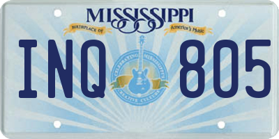 MS license plate INQ805