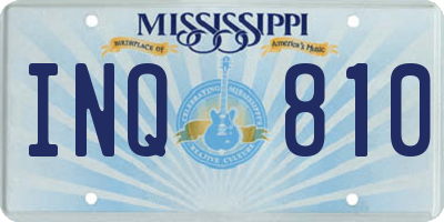 MS license plate INQ810