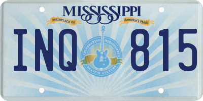 MS license plate INQ815