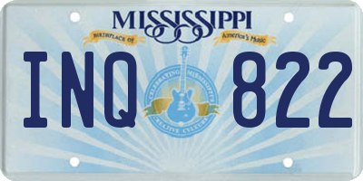 MS license plate INQ822