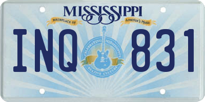 MS license plate INQ831