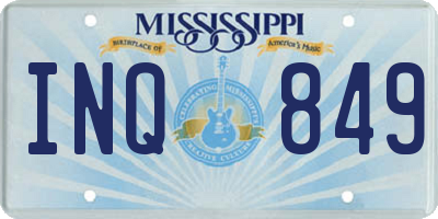 MS license plate INQ849
