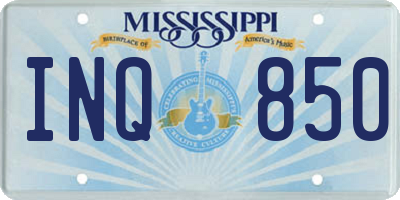 MS license plate INQ850