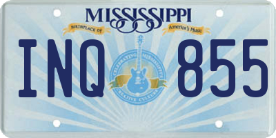 MS license plate INQ855