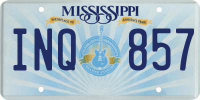MS license plate INQ857