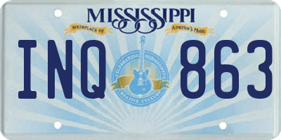 MS license plate INQ863