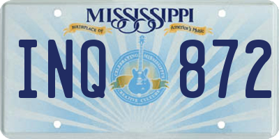 MS license plate INQ872