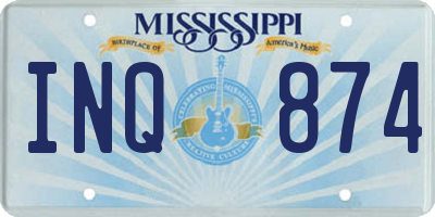 MS license plate INQ874