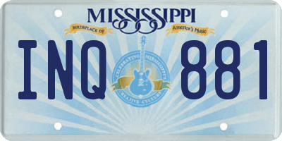 MS license plate INQ881