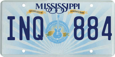 MS license plate INQ884