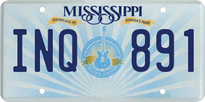 MS license plate INQ891