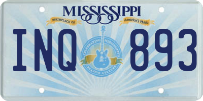 MS license plate INQ893