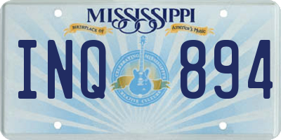 MS license plate INQ894