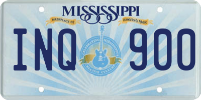 MS license plate INQ900