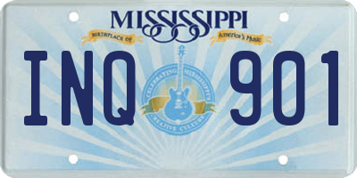 MS license plate INQ901