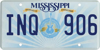 MS license plate INQ906