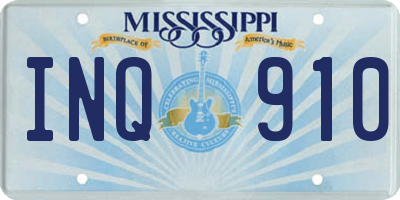 MS license plate INQ910