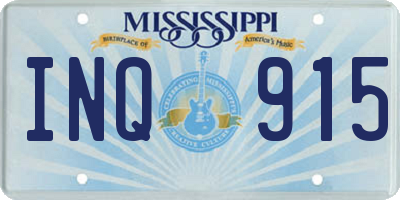 MS license plate INQ915