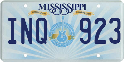 MS license plate INQ923