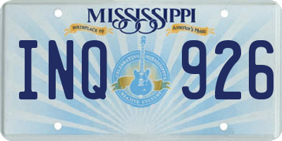 MS license plate INQ926