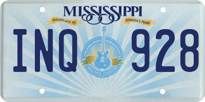 MS license plate INQ928