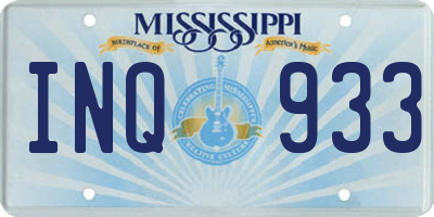MS license plate INQ933