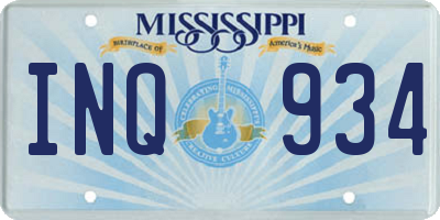 MS license plate INQ934