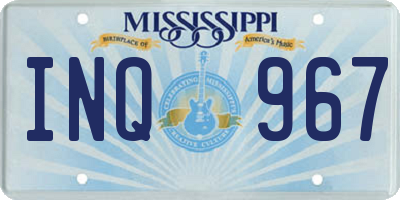 MS license plate INQ967